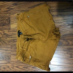 F21 Brown denim shorts